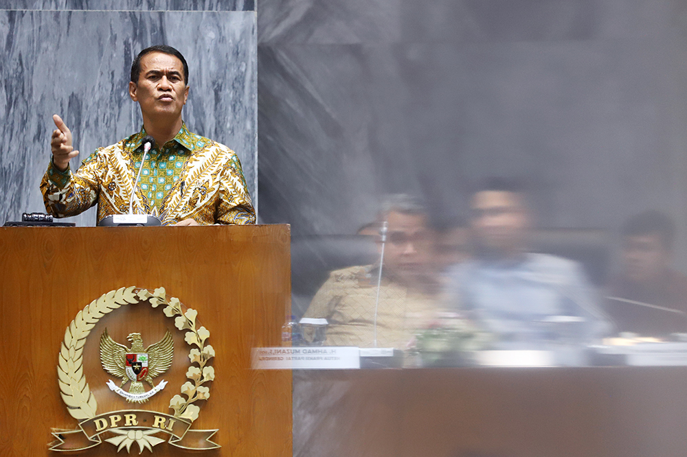 Fraksi Gerindra DPR gelar seminar yang bertajuk "Strategi Mewujudkan Swasembada Pangan Menuju Indonesia Emas 2045". (BeritaNasional/Elvis Sendouw)