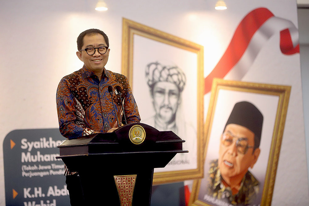 Tasyakuran penganugerahan gelar Pahlawan Nasional kepada dua tokoh besar bangsa yakni Syaikhona Muhammad Kholil Bangkalan dan KH Abdurrahman Wahid (Gus Dur). (BeritaNasional/Elvis Sendouw)