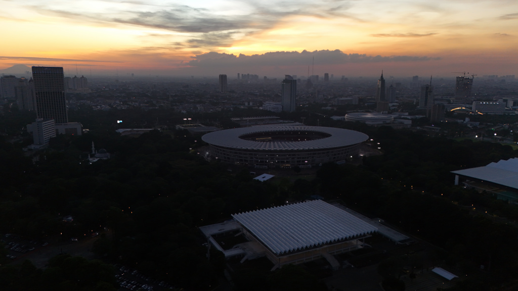 GBK Jadi Aset Negara Termahal Suasana area komplek Stadion Utama Gelora Bung Karno (SUGBK), Jakarta, Sabtu (14/6/2025). (Beritanasional.com/Oke Atmaja)