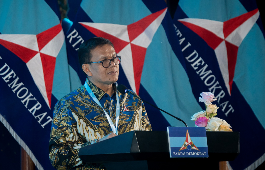 Ketua Umum Partai Demokrat Agus Harimurti Yudhoyono menghadiri Perayaan Natal Nasional 2024 dan Tahun Baru 2025 di Krakatau Ballroom, TMII, Jakarta Timur, Selasa (21/1/2025).  (Berita Nasional.com/Oke Atmaja)