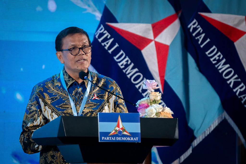 Ketua Umum Partai Demokrat Agus Harimurti Yudhoyono menghadiri Perayaan Natal Nasional 2024 dan Tahun Baru 2025 di Krakatau Ballroom, TMII, Jakarta Timur, Selasa (21/1/2025).  (Berita Nasional.com/Oke Atmaja)