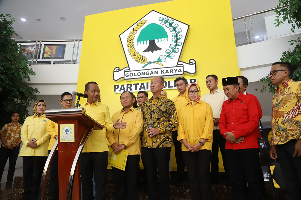 Golkar umumkan pasangan cagub dan cawagub Banten Airin dan Ade. (BeritaNasional/Elvis Sendouw)