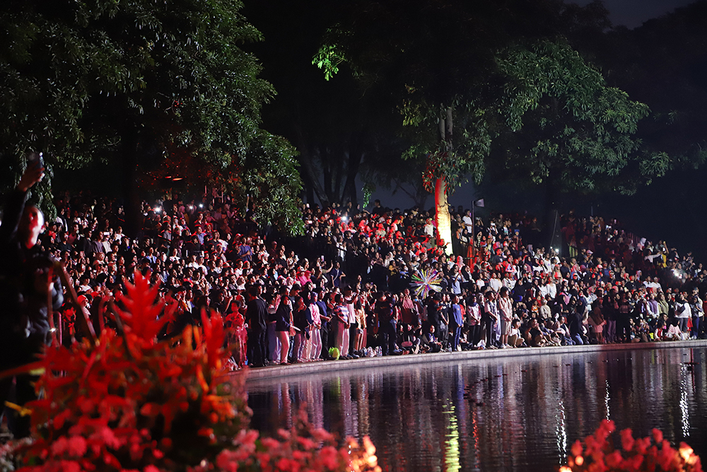 Malam Puncak HUT Jakarta ke-498 Malam puncak HUT Jakarta ke 498 di lapangan Banteng, Jakarta, Minggu (22/6/2025). (BeritaNasional/Elvis Sendouw)