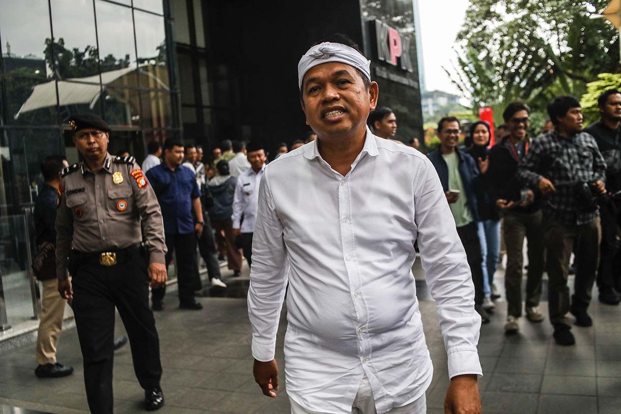 Gubernur Jawa Barat Dedi Mulyadi atau KDM usai melakukan audiensi di gedung Merah Putih KPK, Jakarta, Kamis (11/12/2025).(Beritanasional.com/Oke Atmaja)