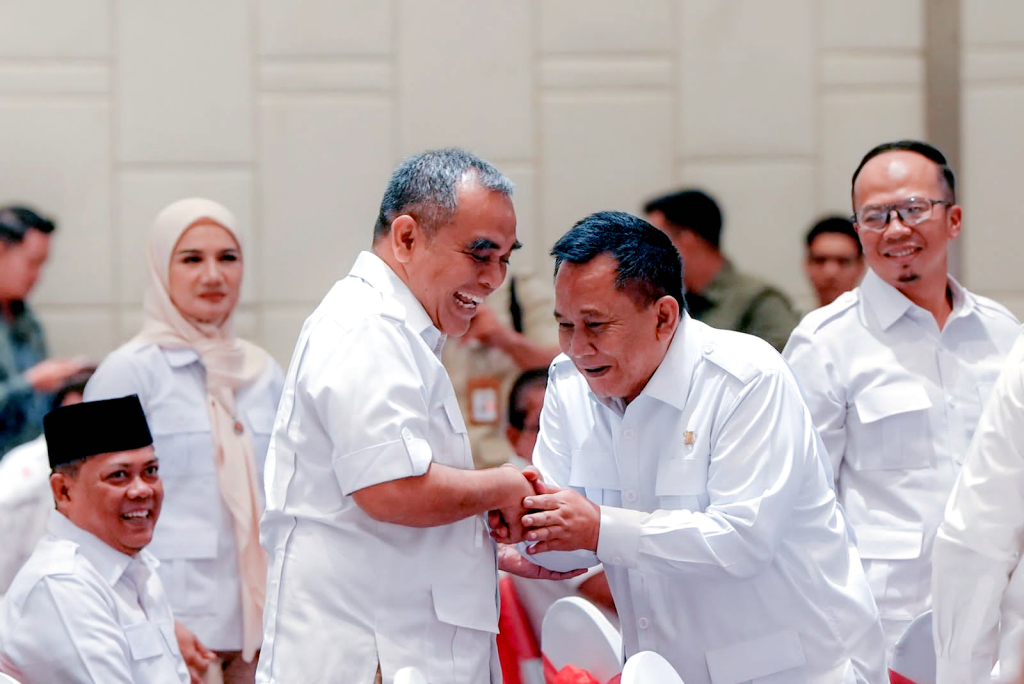 Sekjen Gerindra Ahmad Muzani hadir dalam Rapat Koordinasi pengurus Partai Gerindra se-Jawa Barat, di Karawang, Jawa Barat, Senin (13/5/2024).  (BeritaNasional/HO/Elvis Sendouw)