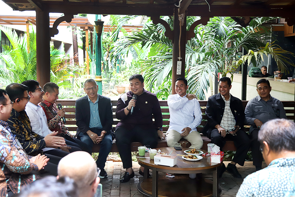 KWP bersama DPR menggelar Halal Bihalal bersama para jurnalis parlemen. (BeritaNasional/Elvis Sendouw)