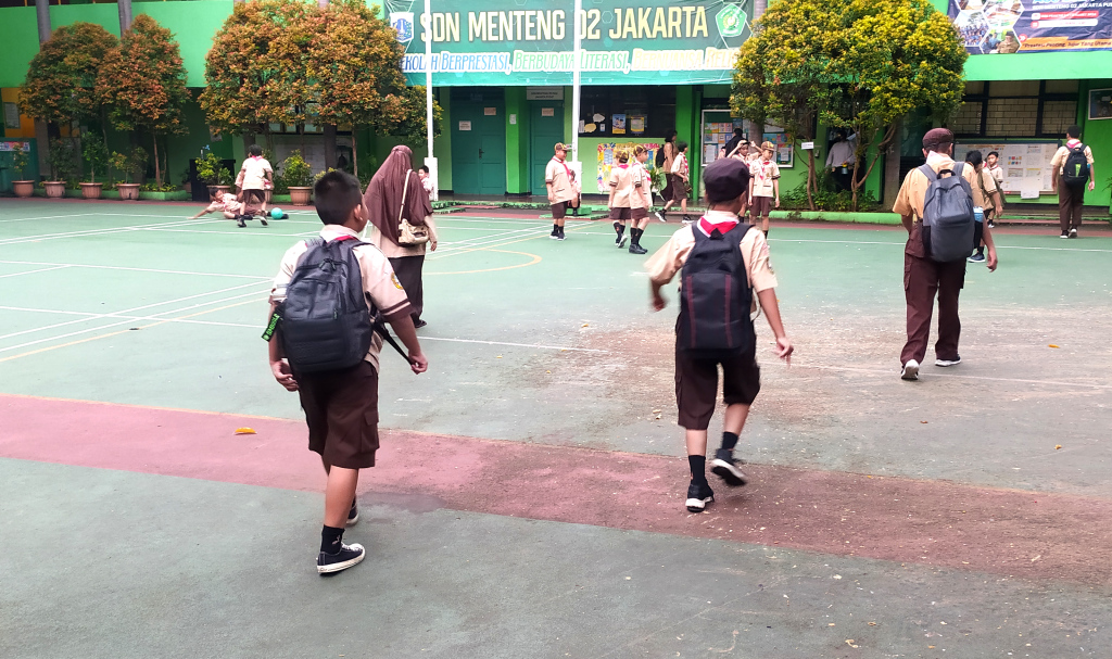 Suasana di SDN Menteng 02, Jakarta, Rabu (17/4/2024).  (BeritaNasional.com/Oke Atmaja)