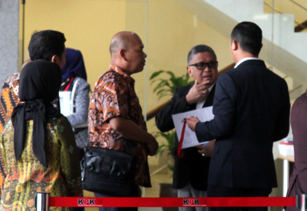 Sekjen PDI Perjuangan Hasto Kristiyanto memenuhi panggilan penyidik KPK untuk  pemeriksaan di Gedung Merah Putih KPK, Jakarta, Selasa (20/8/2024).  (Berita Nasional.com/Oke Atmaja)