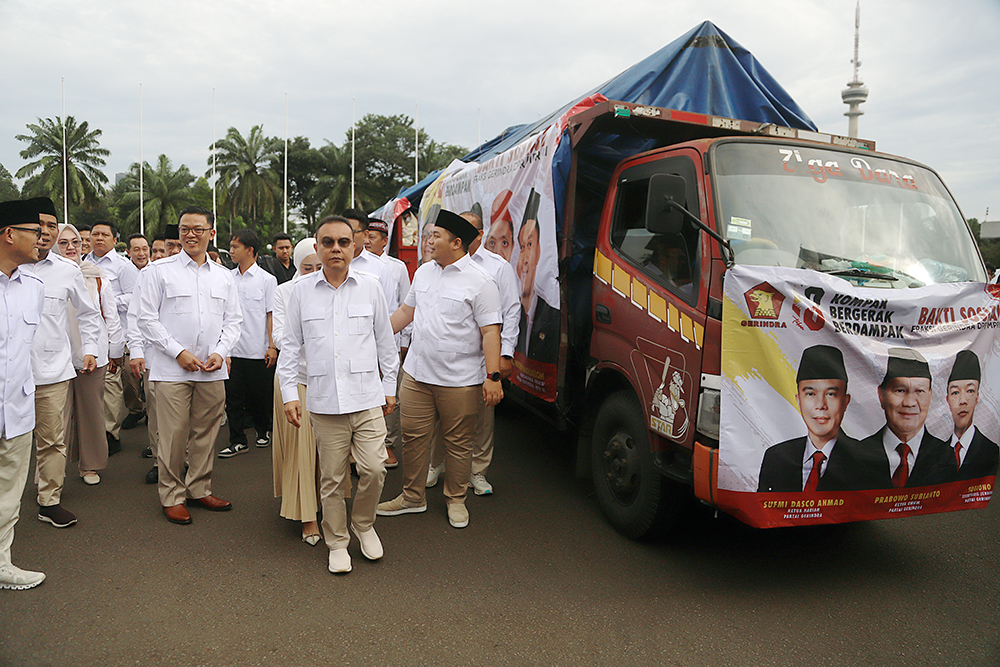 Fraksi Partai Gerindra DPR menggelar sejumlah kegiatan sosial dalam perayaan HUT Partai Gerindra di DPR. (BeritaNasional/Elvis Sendouw)