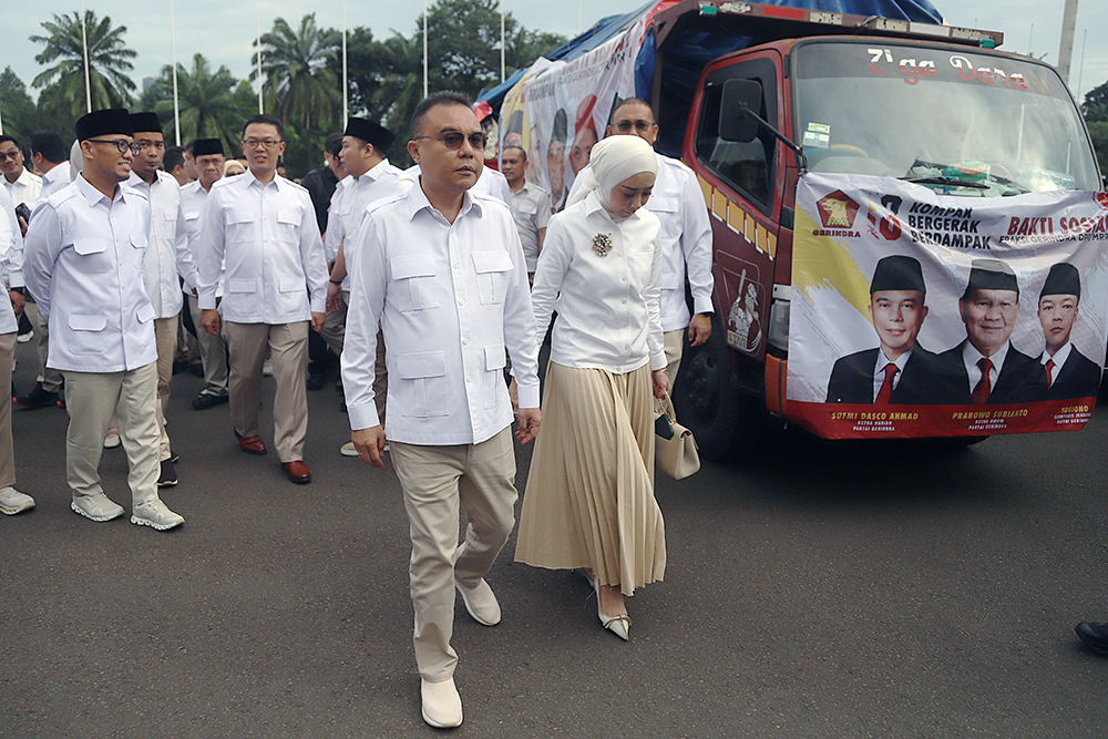 Fraksi Partai Gerindra DPR menggelar sejumlah kegiatan sosial dalam perayaan HUT Partai Gerindra di DPR. (BeritaNasional/Elvis Sendouw)