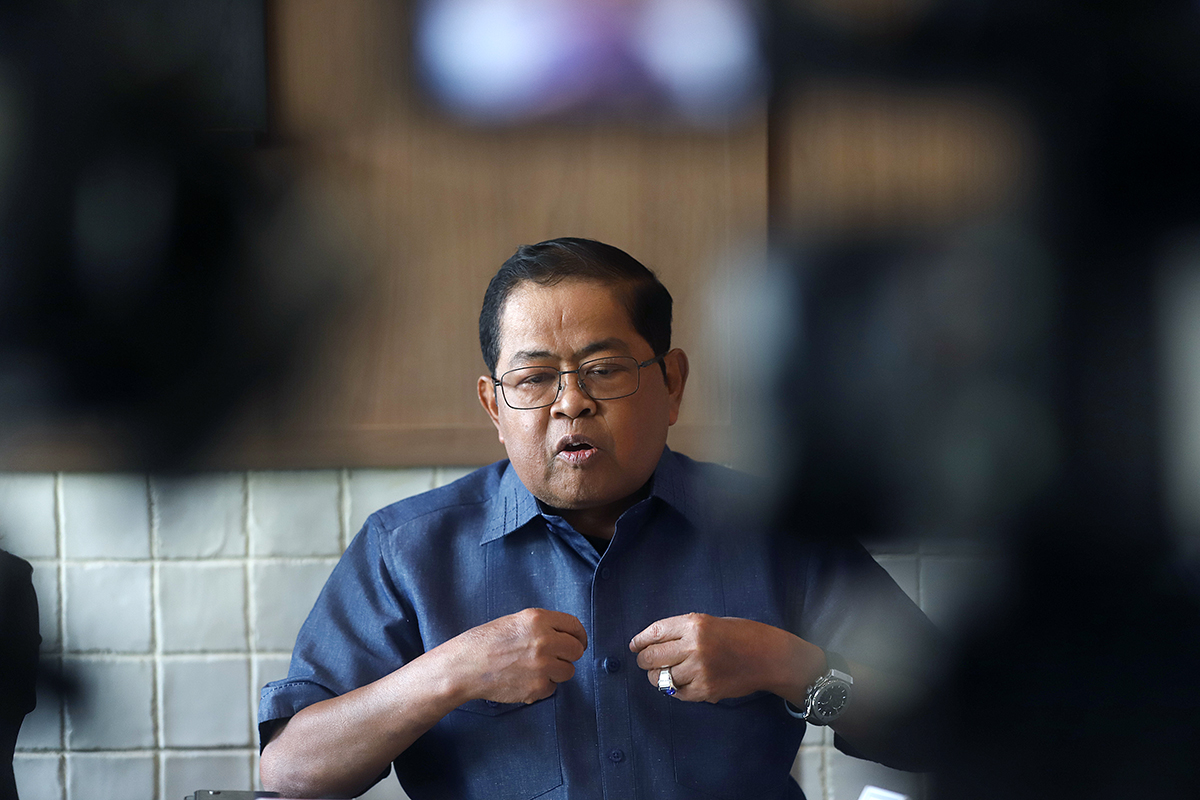 Wakil Ketua Umum Partai Golkar Bidang Kebijakan Publik, Idrus Marham membahas film dokumenter Pesta Babi. (BeritaNasional/Elvis Sendouw)
