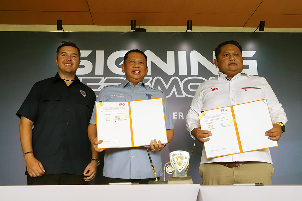 Indonesia Financial Group (IFG) jalin kerjasama dengan  Ikatan Motor Indonesia (IMI) bertujuan untuk memberikan perlindungan mobilitas anggota IMI. (BeritaNasional/Elvis Sendouw)