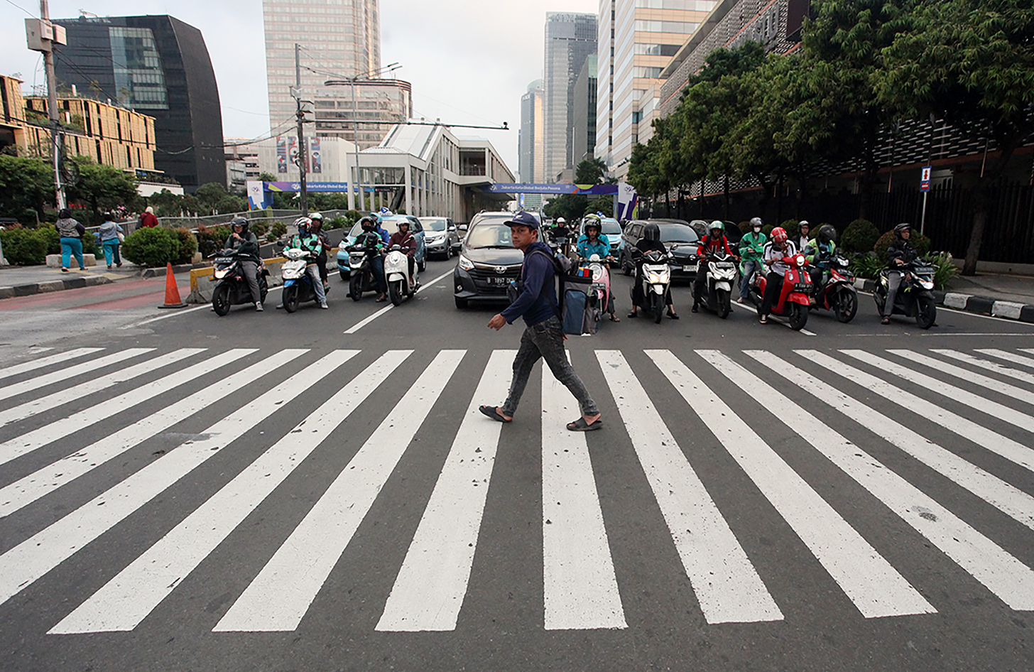 Suasana di Jalan MH.Thamrin,Jakarta Pusat, Rabu (10/7/2024). (BeritaNasional.com/Oke Atmaja)