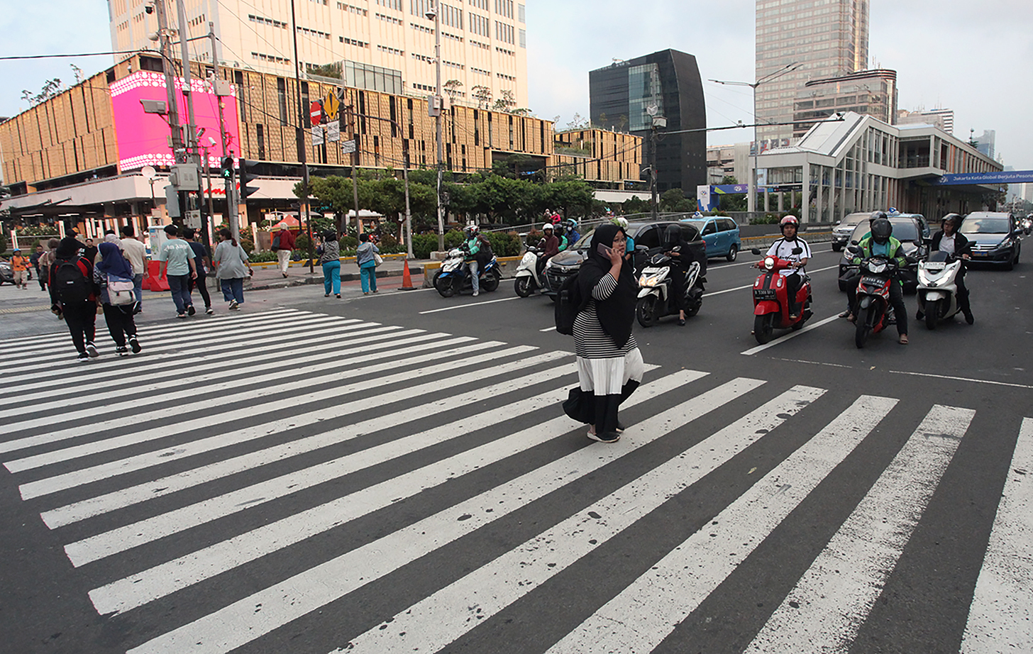 Suasana di Jalan MH.Thamrin,Jakarta Pusat, Rabu (10/7/2024). (BeritaNasional.com/Oke Atmaja)