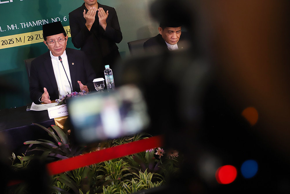 Kemenag Umumkan Hasil Sidang Isbat, Iduladha 1446 Hijriah Hari Jumat 6 Juni 2025 Kemeng umumkan hasil sidang isbat anggal 1 Zulhijjah jatuh pada hari Rabu (28/5/2025). (BeritaNasional/Elvis Sendouw