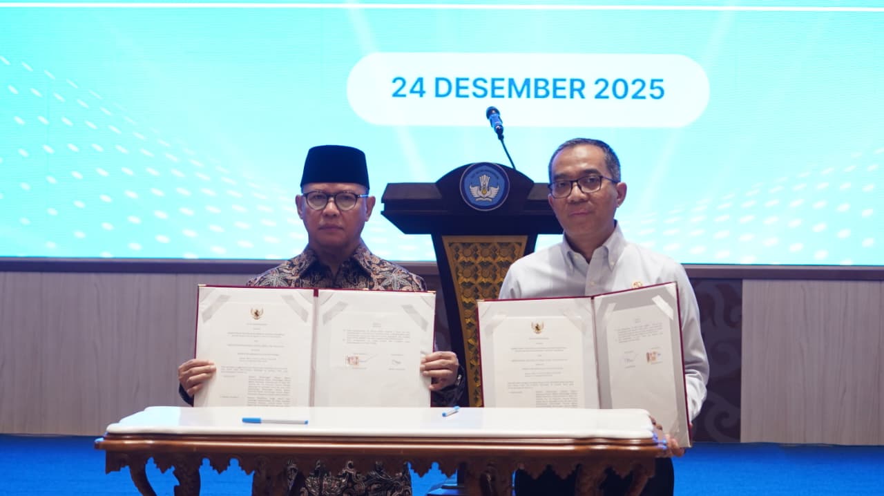 Kemeterian P2MImenandatangani Memorandum of Understanding (MoU) dengan Kemdiktisaintek. (BeritaNasional/Elvis/HO P2MI)