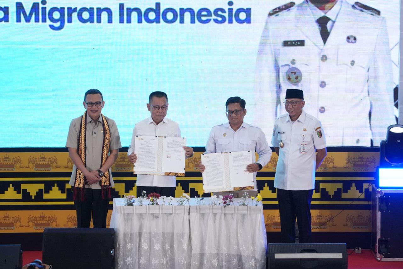 Kementerian Pelindungan Pekerja Migran Indonesia (P2MI) resmi meluncurkan program 'Kelas Migran' di Lampung. (BeritaNasional/Elvis Sendouw/HO Hms P2MI)