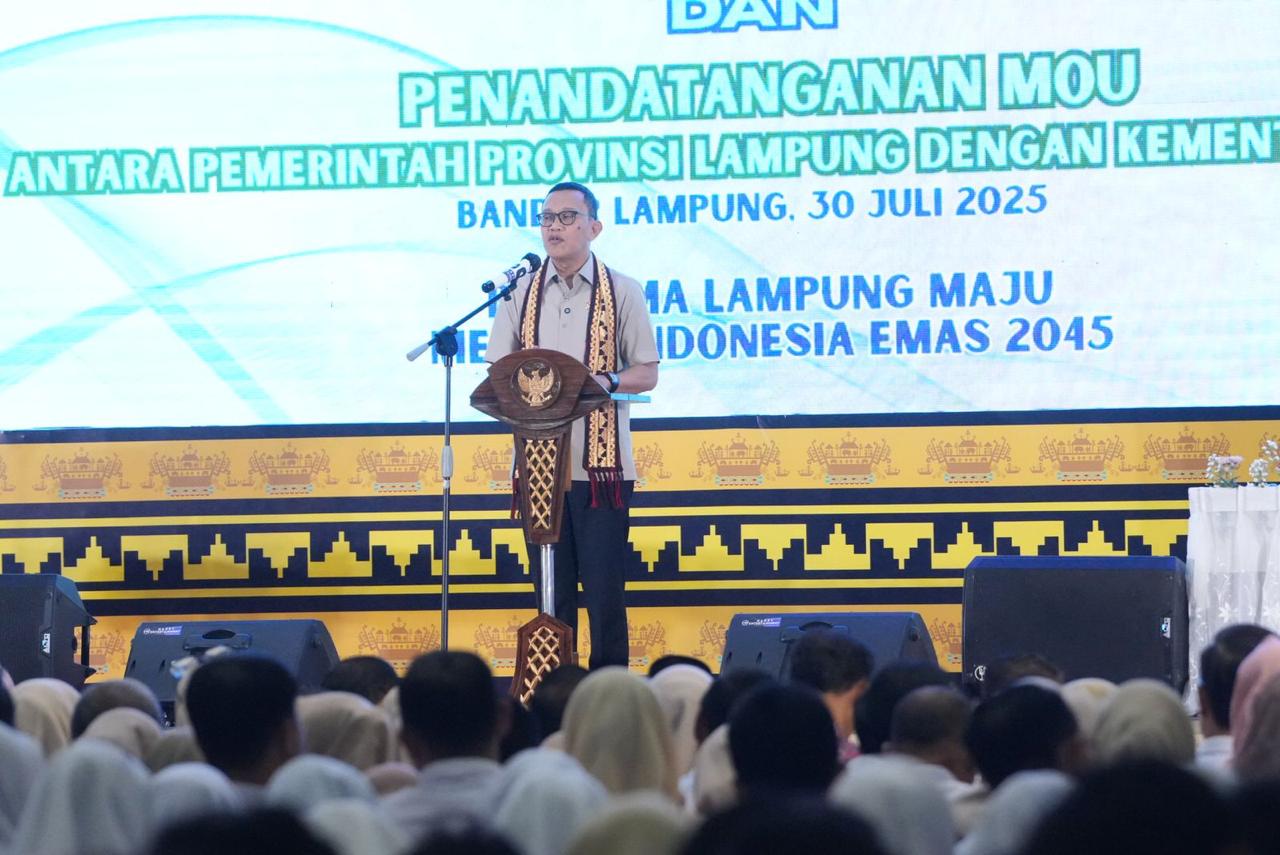 Kementerian Pelindungan Pekerja Migran Indonesia (P2MI) resmi meluncurkan program 'Kelas Migran' di Lampung. (BeritaNasional/Elvis Sendouw/HO Hms P2MI)