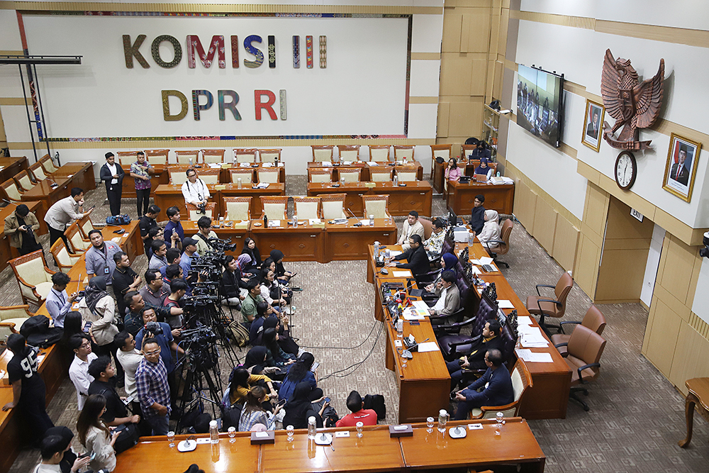 Komisi III DPR harap KUHAP baru mampu selesaikan sengketa kewenangan aparat penegak hukum. (BeritaNasional/Elvis Sendouw)