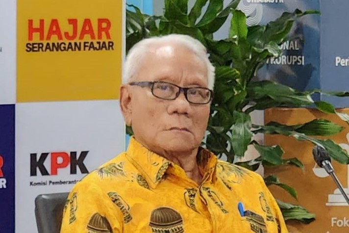 Ketua dan anggota Dewas KPK memberikan keterangan pers terkait capaian kinerja Dewas KPK. (BeritaNasional/Panji)