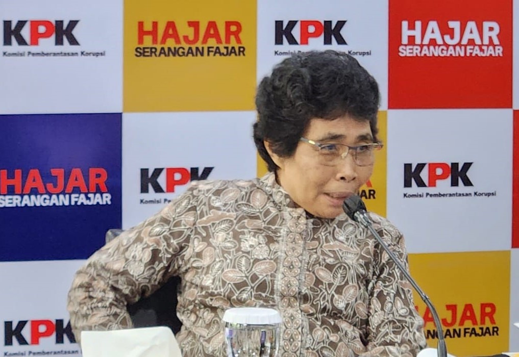 Ketua dan anggota Dewas KPK memberikan keterangan pers terkait capaian kinerja Dewas KPK. (BeritaNasional/Panji)