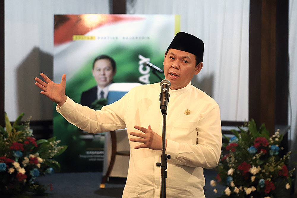 Ketua Dewan Perwakilan Daerah (DPD) RI, Sultan Baktiar Najamudin, menggelar acara buka puasa bersama (bukber) dengan insan pers. (BeritaNasional/Elvis Sendouw)