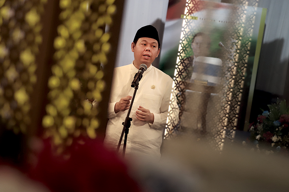 Ketua Dewan Perwakilan Daerah (DPD) RI, Sultan Baktiar Najamudin, menggelar acara buka puasa bersama (bukber) dengan insan pers. (BeritaNasional/Elvis Sendouw)
