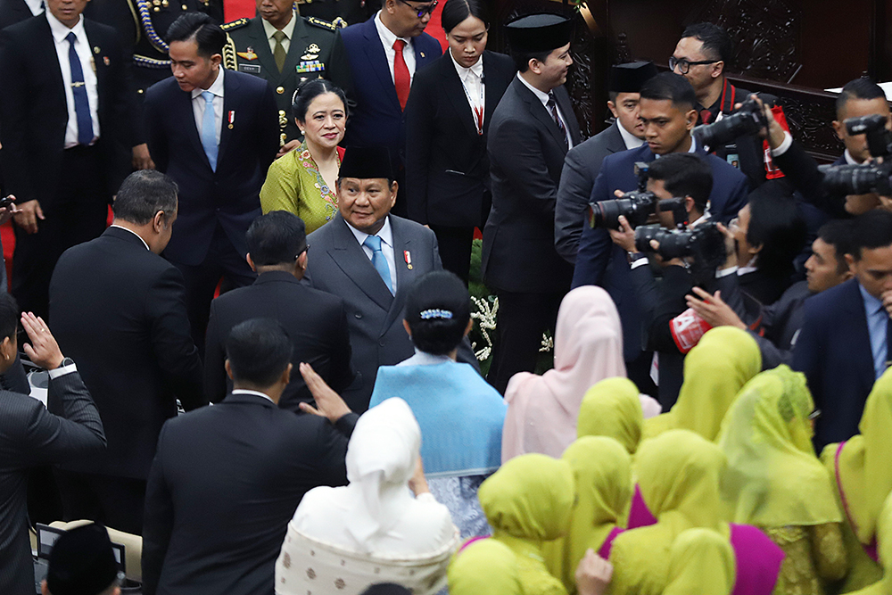 Ketua DPR Puan Maharani sampaikan pidato pada sidang Tahunan 2025. (BeritaNasional/Elvis Sendouw)