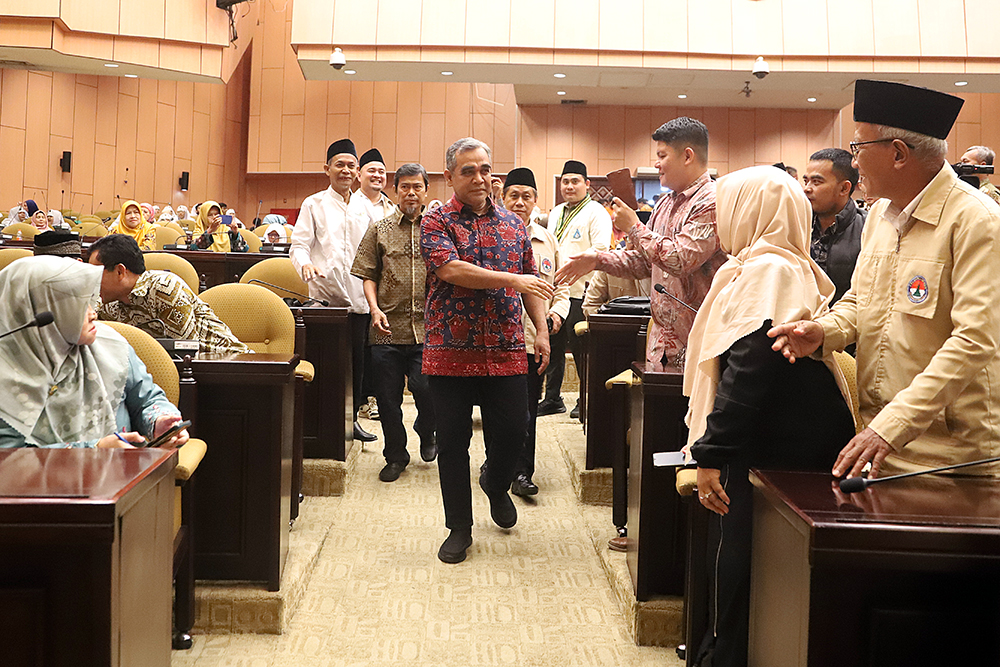 Ketua MPR Hadiri Pelantikan Pengurus Pusat KB PII Pelantikan Pengurus Pusat Keluarga Besar Pelajar Islam Indonesia (PP KB PII) Periode 2024–2028 di Gedung Nusantara V Kompleks DPR. (BeritaNasional/Elvis Sendouw)