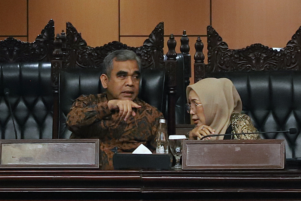 Ketua MPR RI Ahmad Muzani Membuka Seminar Nasional Forhati Ketu MPR RI Ahmad Muzani membuka dan sekaligus menjadi pembicara dalam seminar nasional Forhati. (BeritaNasional/Elvis Sendouw)