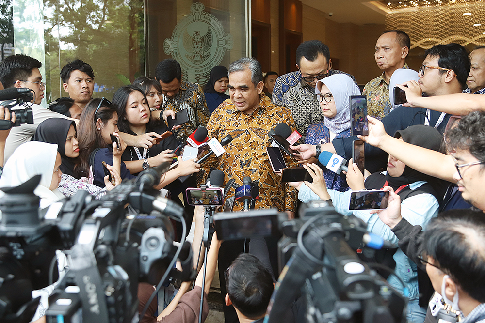 Ketua MPR Temui BPK Bahas Program Presiden Prabowo Subianto Ketua MPR Ahmad Muzani temui Ketua BPK Isma Yatun. (BeritaNasional/Elvis Sendouw)