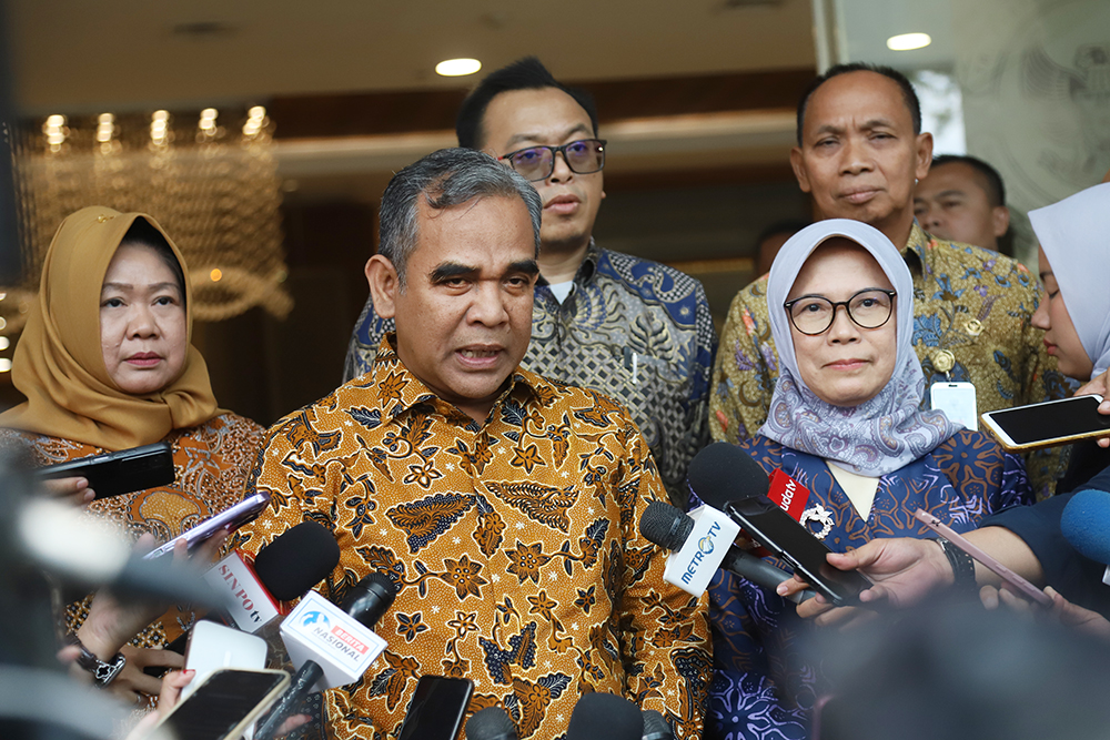 Ketua MPR Temui BPK Bahas Program Presiden Prabowo Subianto Ketua MPR Ahmad Muzani temui Ketua BPK Isma Yatun. (BeritaNasional/Elvis Sendouw)