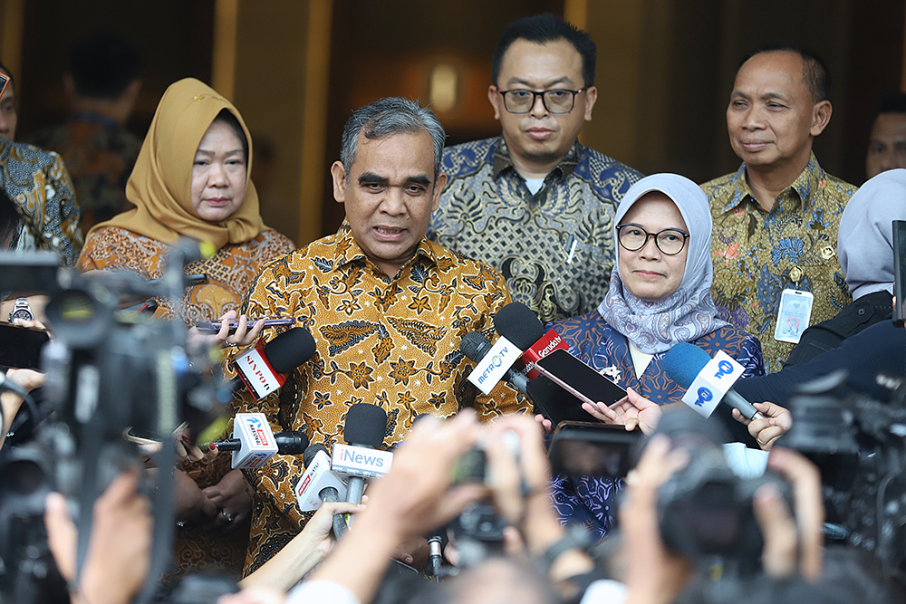 Ketua MPR Temui BPK Bahas Program Presiden Prabowo Subianto Ketua MPR Ahmad Muzani temui Ketua BPK Isma Yatun. (BeritaNasional/Elvis Sendouw)
