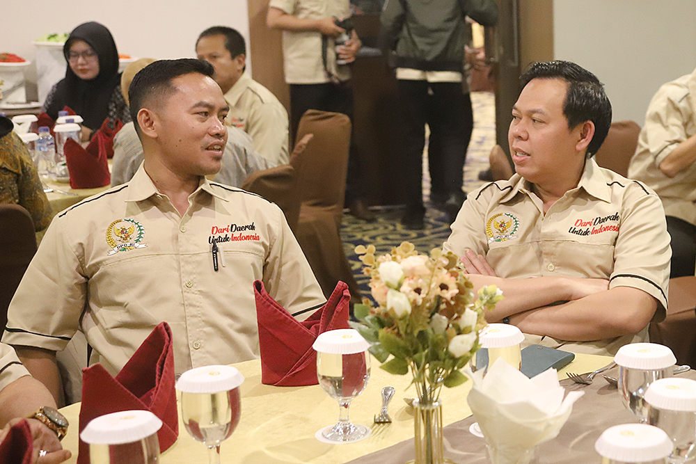 Forum Komunikasi dan Diseminasi Program Kerja Media (press gathering) dengan tema "Kolaborasi Inklusif untuk Mempercepat Pembangunan Daerah: DPD RI dalam Peran Strategis Menuju Indonesia Emas 2045". (BeritaNasional/Elvis Sendouw)