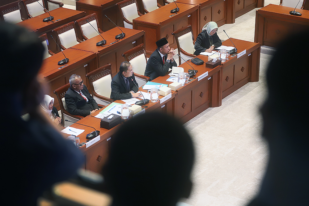 Komisi I DPR menggelar uji kelayakan dan kepatutan (fit and proper test) terhadap 21 calon anggota Komisi Informasi Pusat (KIP) periode 2026-2030. (BeritaNasional/Elvis Sendouw)