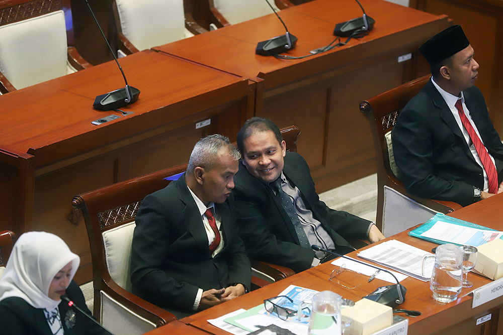 Komisi I DPR menggelar uji kelayakan dan kepatutan (fit and proper test) terhadap 21 calon anggota Komisi Informasi Pusat (KIP) periode 2026-2030. (BeritaNasional/Elvis Sendouw)