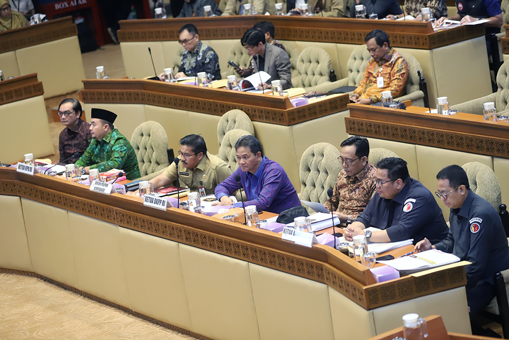 Rapat Dengar Pendapat Komisi II bahas soal Pemilu. (BeritaNasional/Elvis Sendouw)