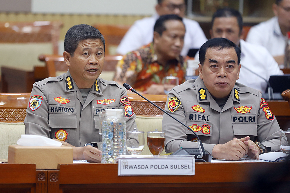 Komisi III DPR RI menggelar  Rapat Dengar Pendapat (RDP) terkait kasus sengketa tanah di wilayah hukum Polda  Sulawesi Selatan. (BeritaNasional/Elvis Sendouw)