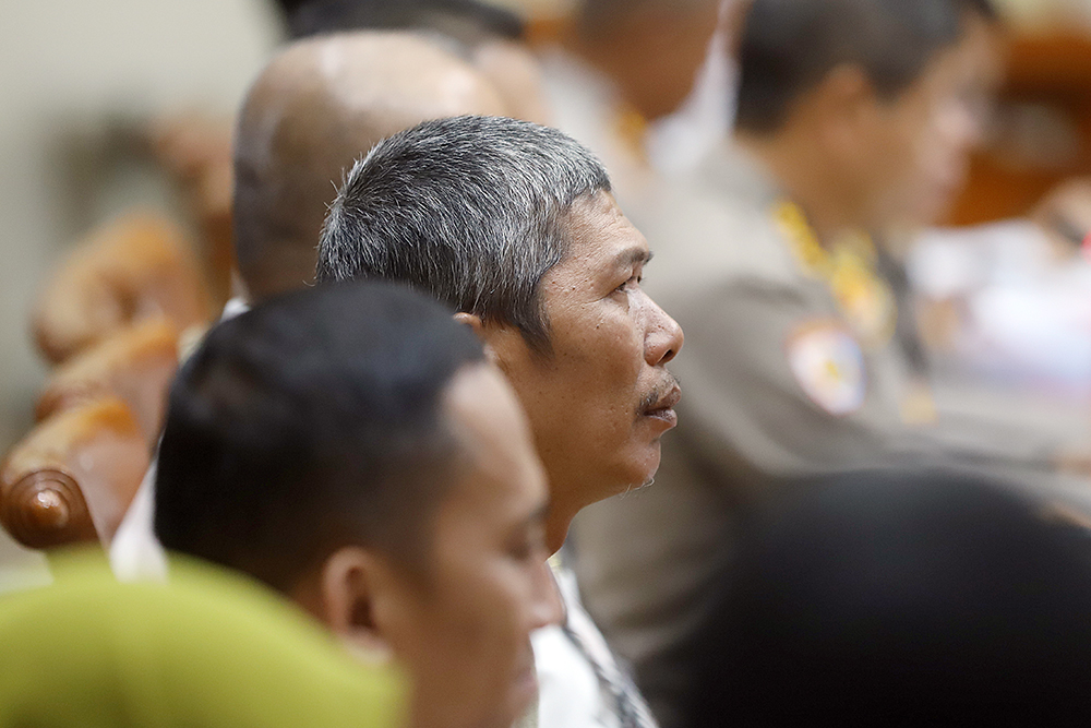 Komisi III DPR RI menggelar  Rapat Dengar Pendapat (RDP) terkait kasus sengketa tanah di wilayah hukum Polda  Sulawesi Selatan. (BeritaNasional/Elvis Sendouw)