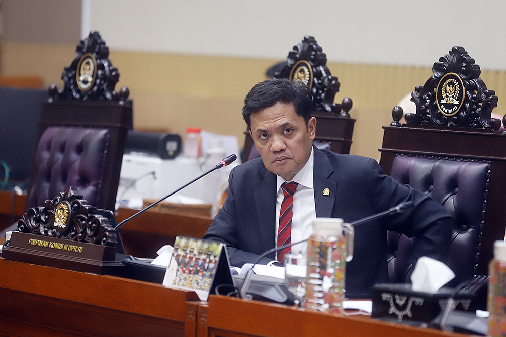 Komisi III gelar Rapat Dengar Pendapat (RDP) bahas  penipuan perjalanan haji dan umrah PT Khasanah Tamma International (Hanania Group). (BeritaNasional/Elvis Sendouw)