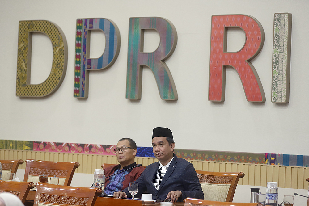 Komisi III gelar Rapat Dengar Pendapat (RDP) bahas  penipuan perjalanan haji dan umrah PT Khasanah Tamma International (Hanania Group). (BeritaNasional/Elvis Sendouw)
