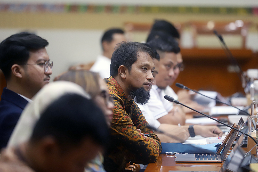 Komisi III gelar Rapat Dengar Pendapat (RDP) bahas  penipuan perjalanan haji dan umrah PT Khasanah Tamma International (Hanania Group). (BeritaNasional/Elvis Sendouw)