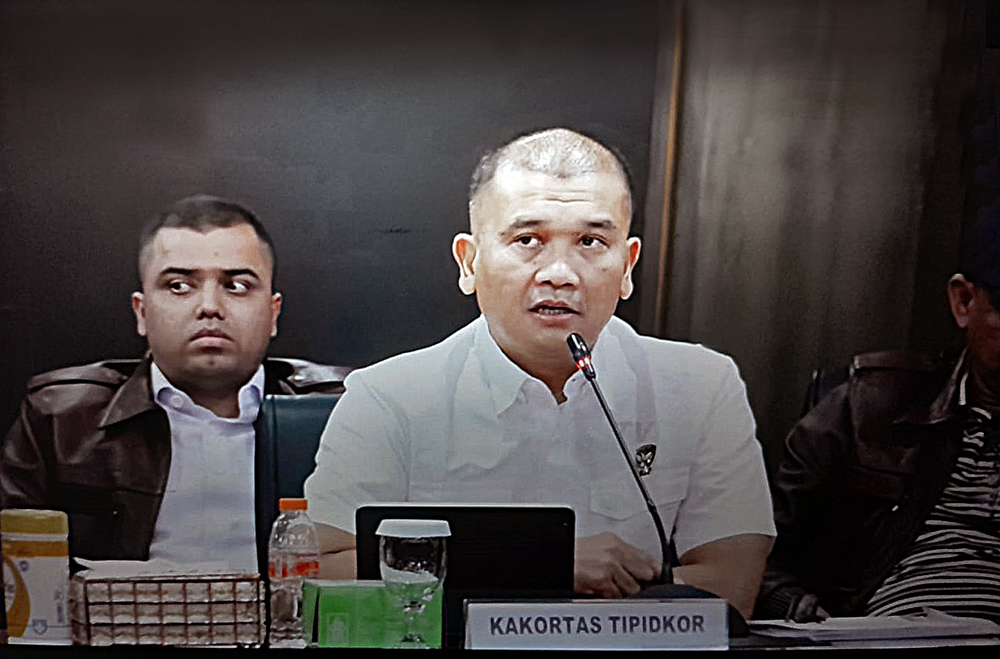 Kejaksaan Agung, Komisi III dan Kortas Tipidkor gelar konferensi pers terkai kasus dugaan korupsi eks Jampidsus. (BeritaNasional/Elvis Sendouw)