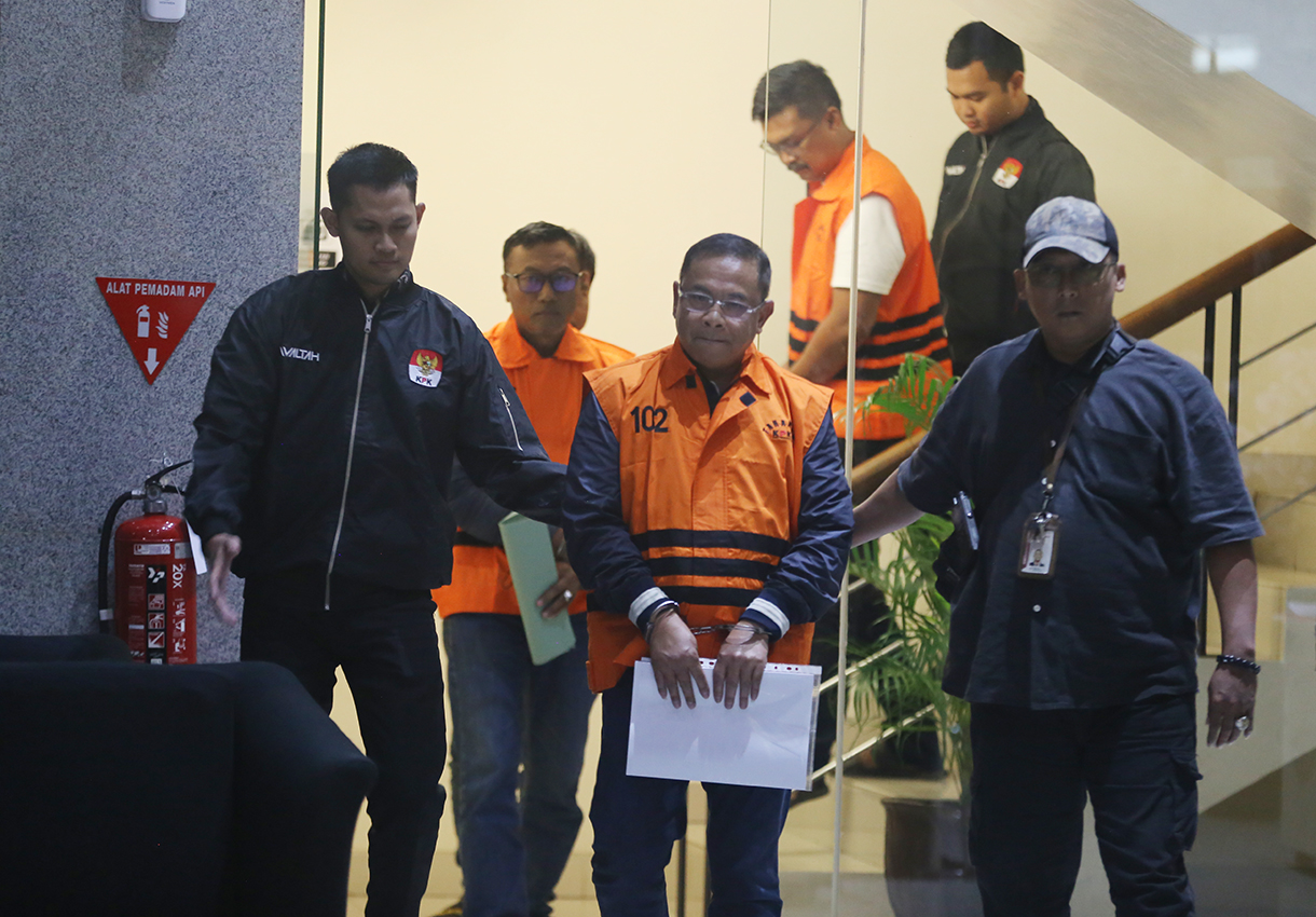 Tersangka kasus dugaan pemerasan dalam pengisian jabatan perangkat desa di Kabupaten Pati, Sudewo. (Beritanasional.com/Oke Atmaja)