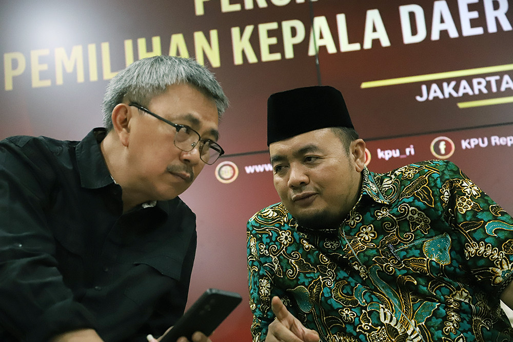 Diskusi publik KPU persiapan penyelenggaraan Pemilihan Pilkada serentak 2024. (BeritaNasional/Elvis Sendouw)