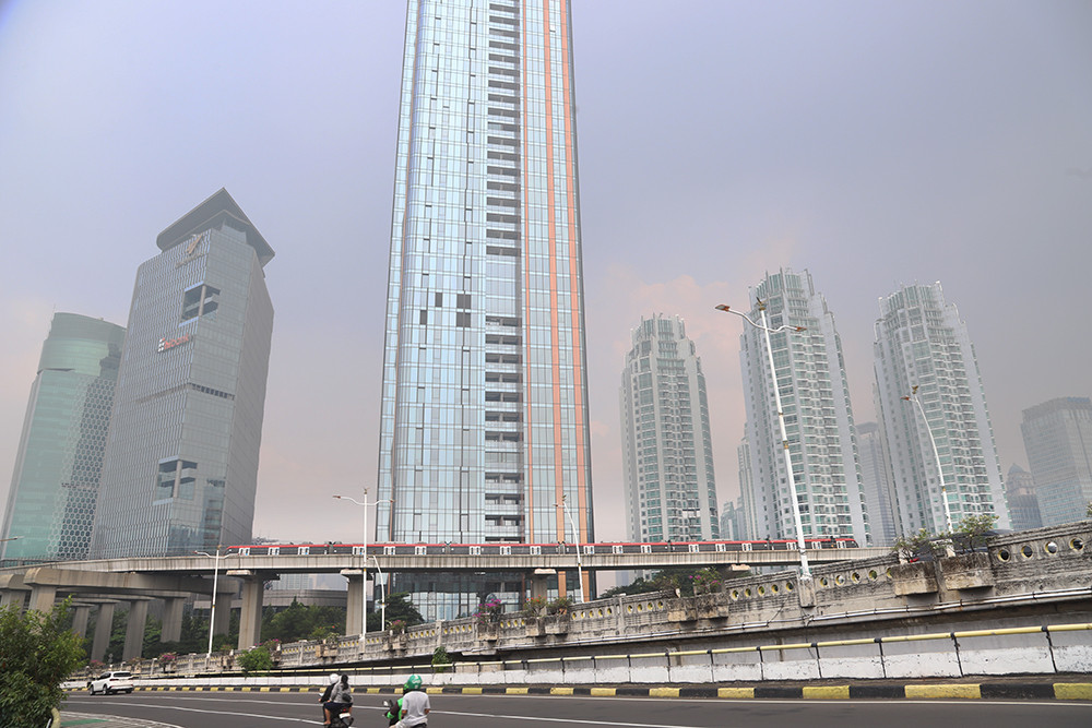Kualitas Udara di Jakarta Hari Ini Terpantau Buruk Polusi udara di Jakarta. (BeritaNasional/Elvis Sendouw)