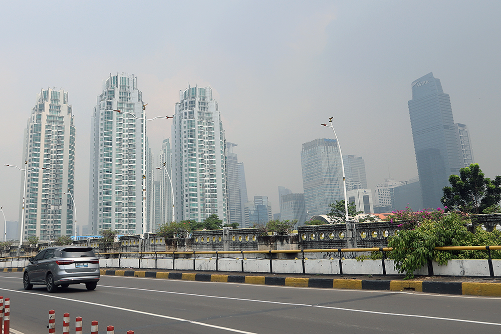 Kualitas Udara di Jakarta Hari Ini Terpantau Buruk Polusi udara di Jakarta. (BeritaNasional/Elvis Sendouw)
