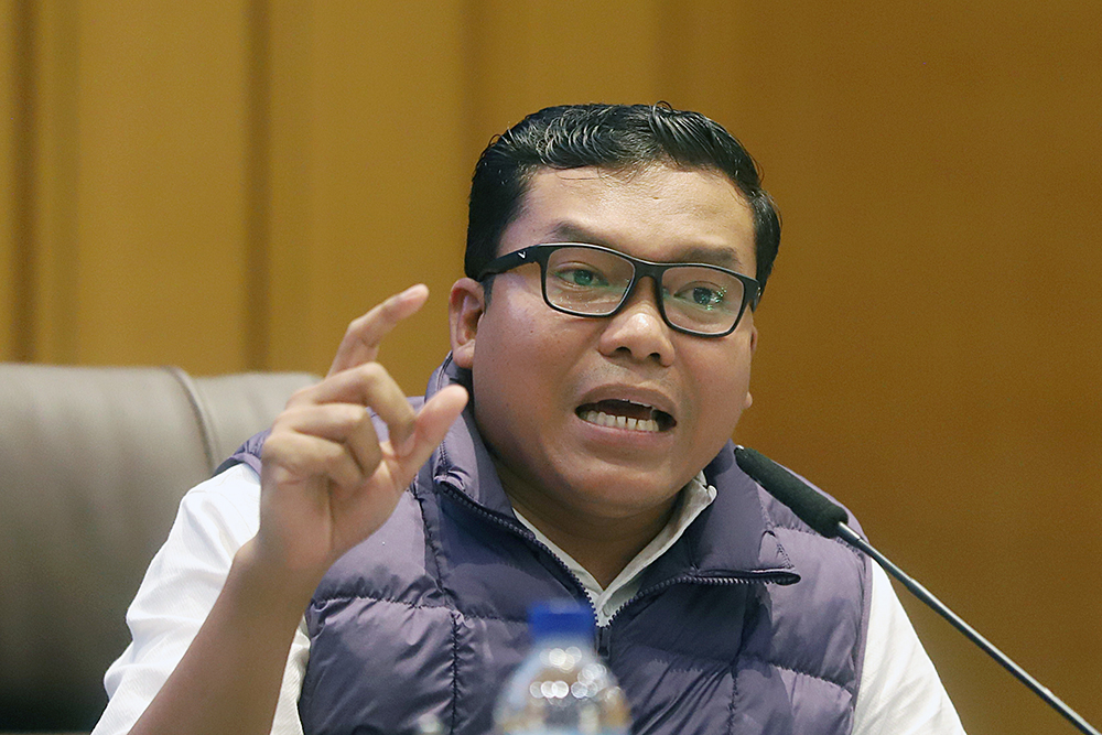 Diskusi KWP bekerja sama dengan DPR bahas Ekonomi Geopoltik. (BeritaNasional/Elvis Sendouw)