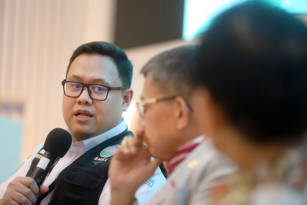 Diskusi Dialektika Demokrasi dengan tema ‘Bersatu Siapkan Langkah Antisipasi Potensi Bencana Alam’. (BeritaNasional/Elvis Sendouw)