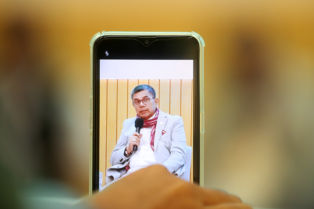 Diskusi Dialektika Demokrasi dengan tema ‘Bersatu Siapkan Langkah Antisipasi Potensi Bencana Alam’. (BeritaNasional/Elvis Sendouw)